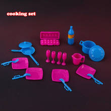 18 Pcs / set New  Kid's play house toys dish, pan, saucepan kitchen cooking Kit  furniture for Barbie Doll 2024 - buy cheap