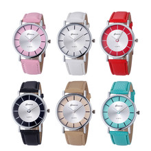 Новые модные кварцевые наручные часы Geneva в стиле ретро с кожаным циферблатом, роскошный браслет, женские часы, Relogio Feminino Saat, подарок, Montre Femme 2024 - купить недорого