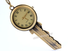 Key Shape Necklace Pocket Watch Small Quartz Pendant Chain Women Men Unisex GIft P222 Clock 2024 - buy cheap
