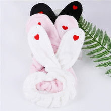 Fashion Embroidery Love Wash Hair Band Headband Hair Band Mask Makeup Hair Band Cute Rabbit Ears Female Headdress Women 2024 - buy cheap