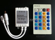 Controlador remoto infrarrojo para tira de led, atenuador de control remoto de 24 teclas, 6A, 3 x 2A, DC5-24V, color único, 5 unids/lote 2024 - compra barato