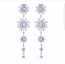 Brincos de girassol janelie longo com borla cúbica de zircônio brincos femininos para noivado joias para presente de festa 2024 - compre barato