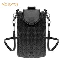 2019 Women Mobile Phone Bags Fashion Small Change Purse Female Woven Buckle Shoulder Bags Mini Messenger Bag Clutch Purse 2024 - buy cheap