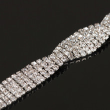 Pulseira feminina com pingentes dourados e prateados, bracelete branco de strass para festa, casamento e noivado, novo, 2019 2024 - compre barato