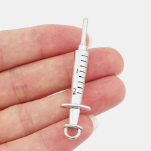 5PCS Large Tone Syringe Injector Charms Pendants for Necklace Making Jewelry Findings 62x15mm 2024 - buy cheap