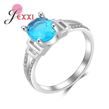 New Arrival Blue Oval Cubic Zirconia Unique Hollow High Quality 925 Sterling Silver Big Promotion Rings For Girls/Ladies 2024 - buy cheap