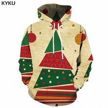 KYKU/Рождественская Толстовка для мужчин в стиле хип-хоп, 3d толстовки с капюшоном, одежда для аниме, толстовка с принтом рождественской елки, Геометрическая Мужская одежда, пуловер с капюшоном 2024 - купить недорого