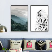 Скандинавский лес постер черно-белая сова настенная живопись холст художественные плакаты и принты настенные картины для гостиной безрамные 2024 - купить недорого
