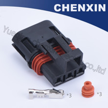 Black 3 pin auto connector plastic housing cable plug wiring harness female wiring harness housing plug 12040977 2024 - buy cheap