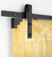 Kit porta de celeiro deslizante, para rússia, 6 m, 6 m, 8ft, preto, armário, madeira, envio para rússia 2024 - compre barato