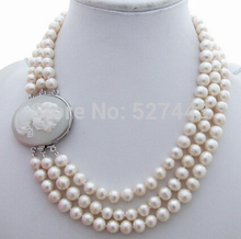 Venta al por mayor rápida Natural 7-8mm collar de perlas blancas AAA 2024 - compra barato