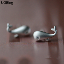 2016 Fashion Baby Whale 925 Sterling Silver Stud Earrings Jewelry Pendientes Brincos Fashion Jewelry 2024 - buy cheap