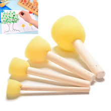 4 Uds DIY de madera esponja amarillo pintura manija del cepillo pintura Graffiti niños juguetes Doodle arte de herramienta para dibujar y pintar Juguetes 2024 - compra barato