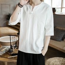 Traditional chinese clothing for men male Chinese mandarin collar shirt blouse wushu kung fu outfit China shirt tops TA031 2024 - buy cheap