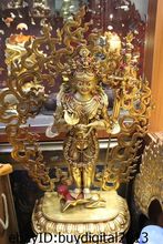 33" Tibet Buddhism Temple Bronze 24K Gold Gilt Stand King Kong Buddha Statue 2024 - buy cheap