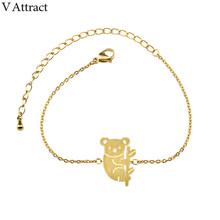 V Attract 10pcs Australian Koala Manchette Bracelet Femme 2018 Fashion Jewelry Stainless Steel Hand Chain Pulsera Gift 2024 - buy cheap