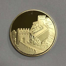 1 Pc The world wonder Chinese Great wall Temple of heaven coin gold plated 40 mm  badge souvenir decoration coin 2024 - buy cheap