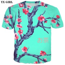 Yx girl camiseta 3d masculina, verão, estampa de gelo do arizona, chá, legal, 2018 2024 - compre barato