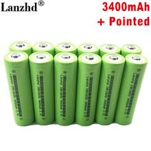 12PCS 2020 New Original 18650 3.7v 3400mah Lithium Rechargeable Battery INR18650 with Pointed For flashlight batterie 2024 - buy cheap