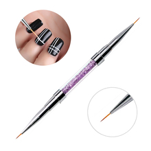 1 шт. фиолетовая Алмазная ручка для дизайна ногтей, 3d-ручка, акриловая УФ-Гелевая щетка, инструмент для маникюра с цветами и французский линиями 2024 - купить недорого