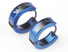 316L Stainless Steel  hip hop earrings fashion Punk blue cloud jewelry  wholesale 2024 - buy cheap