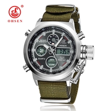 Relógio masculino de quartzo, relógio militar esportivo digital à prova d'água com pulseira de lona 2024 - compre barato