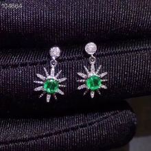 Pendientes de plata de primera ley con gema para mujer y niña, aretes pequeños, plata esterlina 925, piedra natural, verde, Gema natural, fiesta 2024 - compra barato