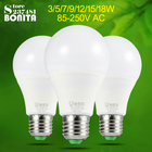 Fonte de luz led de alumínio para iluminação led, 10 lâmpadas led redondas, atacado, 85-250v, ac 3/5/7/9/12/15/18w, e27/b22/e14 2026 - compre barato Fonte de luz led de alumínio para iluminação led, 10 lâmpadas led redondas, atacado, 85-250v, ac 3/5/7/9/12/15/18w, e27/b22/e14 2026 - compre barato