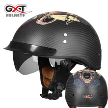 GXT Carbon Fiber Motorcycle Helmet Motorbike Retro Half Vintage Racing Helmets Motocicleta Capacete Casco Casque Moto 2024 - buy cheap