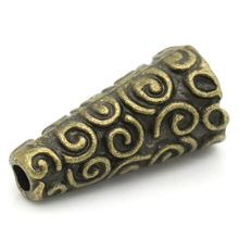 Doreen Box cuentas espaciadoras en caliente cono bronce antiguo patrón tallado 18x9mm, agujero: aprox. 2mm, 50 Uds. (B25815) 2024 - compra barato