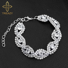 TREAZY Fashion Crystal Bracelets & Bangles for Women Silver Color Rhinestones Infinity Bracelets Bridal Wedding Jewelry Gifts 2024 - buy cheap