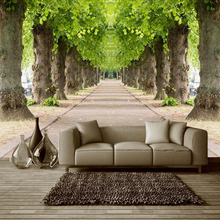 3D Nature Landscape Forest Road Photo Mural Customized Size Non-woven 3D Straw Wallpaper For Wall TV Sofa Background Wall Decor 2024 - buy cheap