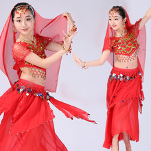 4PCS/SET Child Belly Dance Dancer Clothes Bollywood Indian Dance Costumes for Kids Belly Dance Clothing Oriental Dance for Stage 2024 - buy cheap