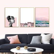 Modern Abstract Landscape Pink Sky Poster Canvas Paintings Wall Art Prints Pictures living Room Interior Home Decorive No Frame 2024 - buy cheap