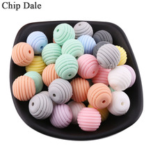 Chip Dale 10Pcs Silicone Thread Beads 15mm Food Grade Silicone Teether Bead Diy Necklace Bracelet Nurse Chew Gift Baby Teether 2024 - buy cheap