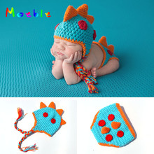 Crochet Newborn Boys Dinosaur Outfits Baby Photography Props Knitted Dinosaur Hat&Diaper Set Infant Photo Props MZS-16033 2024 - buy cheap