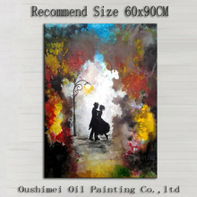 No Framed Free Shipping Handmade High Quality Dancing In Forest Oil Painting Abstract Lover Dancing In Dream For Living Room Art 2024 - buy cheap