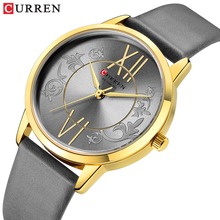 New Fashion Analog Quartz Watches Top Brand CURREN Women's Watch Casual Clock Ladies Leather Wristwatch bayan kol saati 9049 2024 - buy cheap