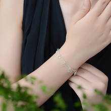 925 Sterling Silver Link Chain Tassel Heart Charm Bracelets & Bangles For Women Wedding Jewelry Gift Pulseira Feminina A186 2024 - buy cheap