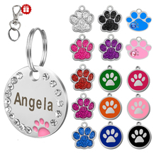 Custom Dog Tag Engraved Pet Dog Collar Accessories Personalized Cat Puppy ID Tag Stainless Steel Paw Name Tags Pendant Anti-lost 2024 - купить недорого