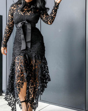 JIEZuoFang-Vestido largo de encaje con lazo para mujer, Vestido largo de talla grande, negro, Sexy, Vintage, para playa, a la moda, africano, 4XL 2024 - compra barato