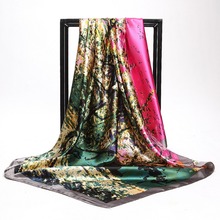 Italy fresh silk garment fabric digital printing satin silk fabrics width 90cm*90cm HGF04 2024 - buy cheap