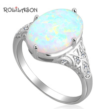 White fire Opal silver plated Ring Oval Design Fashion Jewelry Rings USA size #7 #8 #9 OR565 new arrival 2024 - buy cheap