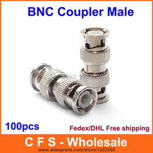 100pcs BNC Male to Male Coupler Adapter CCTV Coax Connector Fedex / DHL Free shippinng 2024 - buy cheap