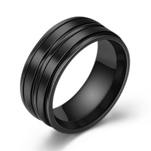 Yobest Titanium Fashion Simple Ring Female Fashion Stainless Steel Ring Black Men Rings 316L Stainless Steel Rings For Women 2024 - buy cheap