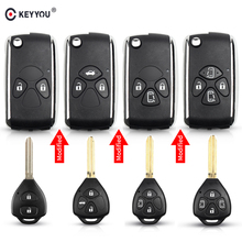 KEYYOU Modified Remote Car Key Case Shell FOB For Toyota Venza 2007-2012 Camry REIZ Yaris Tarago Corolla RAV4 Crown Avalon Prado 2024 - buy cheap