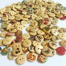 Botões de costura redondos de madeira misturada, 50/100 peças/pcack 15mm para álbum de roupas, botões decorativos, artesanatos, bordados, acessórios diy 2024 - compre barato