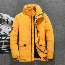 Down Jacket Men Fashion Casual Autumn Thick Warm White Duck Down Solid Big Pockets Men Coat Winter 2024 - buy cheap