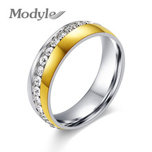 Modyle-Anillo de circonia cúbica para mujer, sortija de boda, Color dorado, 6,7,8,9 2024 - compra barato