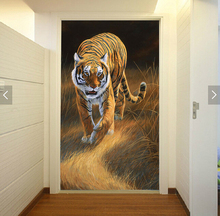 Custom Papel de parede 3D. The tiger painting for the living room bedroom restaurant background wall waterproof vinyl wallpaper 2024 - buy cheap